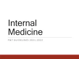 Internal Medicine P&T guidelines 2021-2022