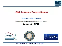 LBNL Isotopes  Project  Report