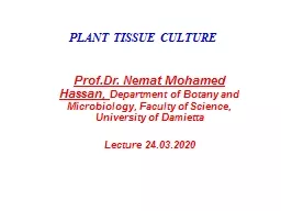 PPT-Plant tIssue culture Prof.Dr