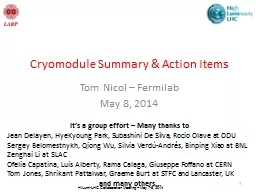 Cryomodule Summary & Action Items