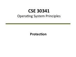 CSE 30341 Operating System Principles