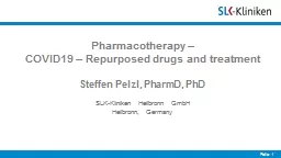 Pharmacotherapy  –  COVID19 –