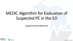 MEDIC Algorithm for Evaluation of Suspected PE in the ED