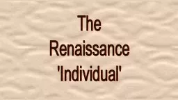 The Renaissance 'Individual'