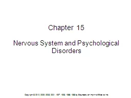 PPT-Chapter 15 Nervous System and Psychological Disorders