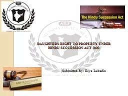 DAUGHTERS RIGHT TO PROPERTY UNDER HINDU SUCCESSION ACT 2005