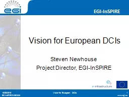 Vision for European DCIs