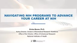 Navigating NIH Programs to advance your career at