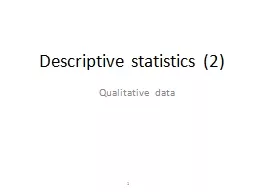 Descriptive statistics (2)