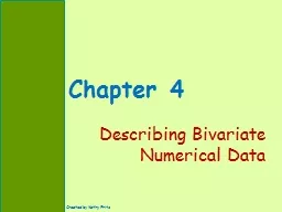 Chapter 4 Describing Bivariate Numerical Data