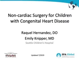 Non-cardiac Surgery for Children with Congenital Heart Disease