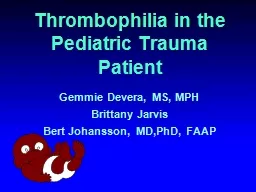 PPT-Thrombophilia in the Pediatric Trauma Patient