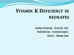 Vitamin K Deficiency in neonates