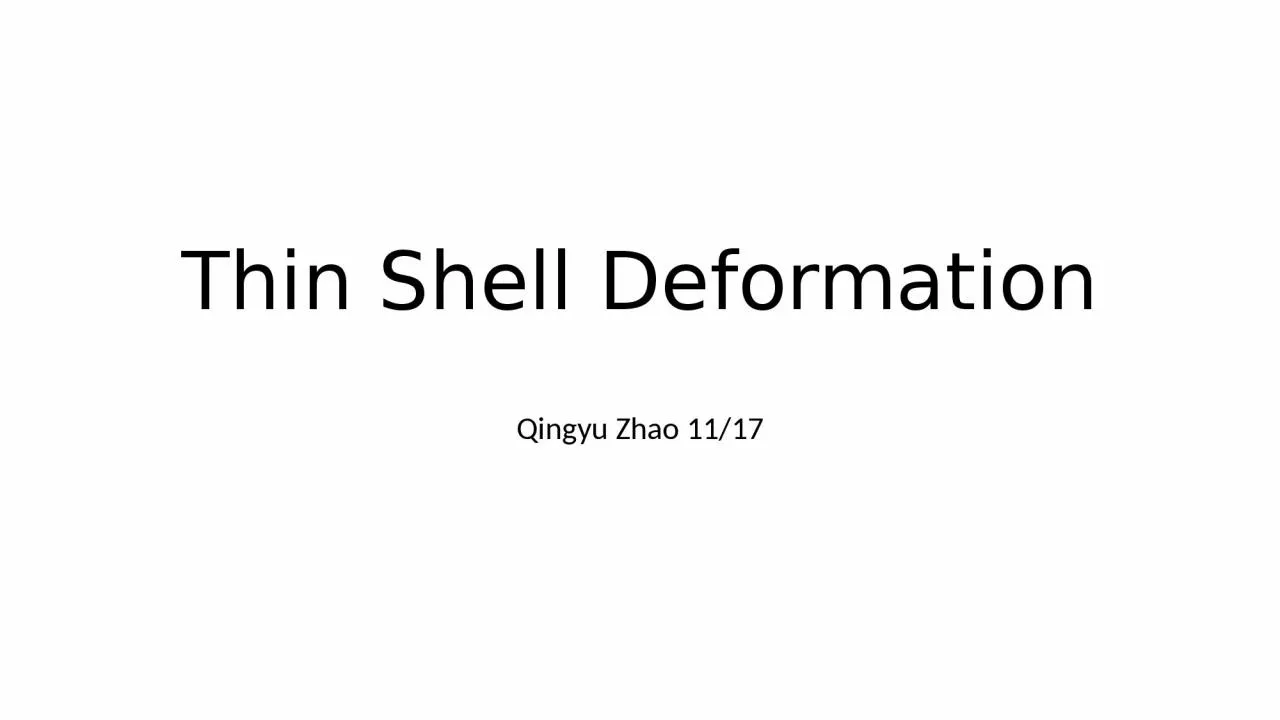 PPT-Thin Shell Deformation Qingyu