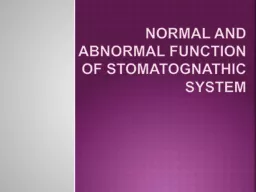 PPT-Normal and abnormal function of