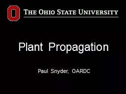 Plant Propagation Paul  Snyder, OARDC