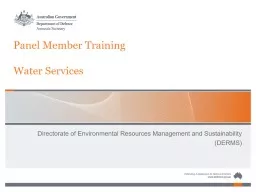 Panel Member  Training Water Services