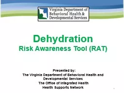 Dehydration Risk Awareness Tool (RAT)