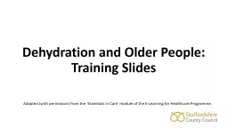 PPT-Dehydration and Older People: