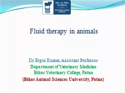 Fluid therapy in animals