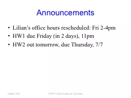 Announcements Lilian’s