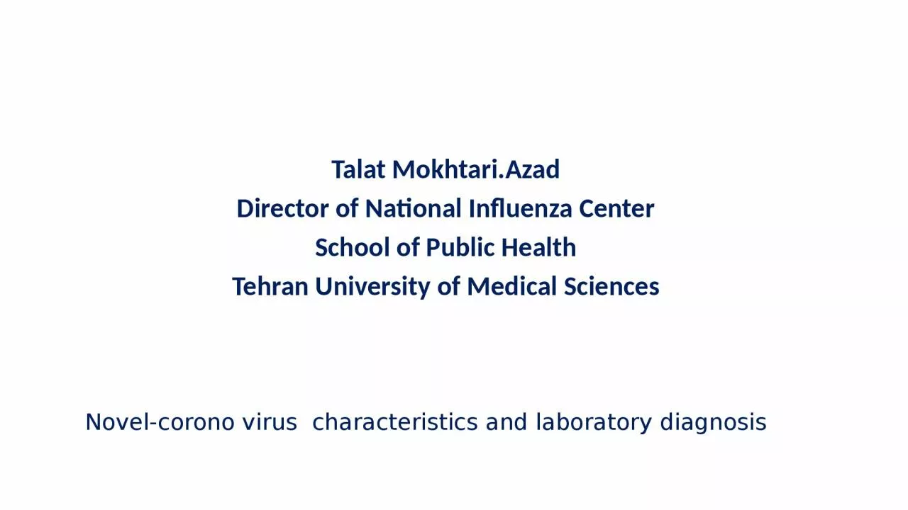 PPT-Talat Mokhtari.Azad Director of National Influenza Center