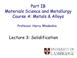 Part IB Materials Science and Metallurgy