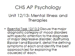 PPT-CHS AP Psychology Unit 12/13: