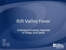 Rift Valley Fever Infectious Enzootic Hepatitis