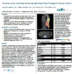 Purpose	 Minimal Acute Toxicities Following High-Dose Proton Therapy for Spinal Tumors