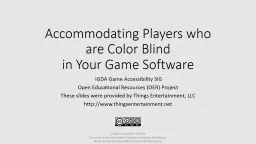 Accommodating Players who are Color Blind