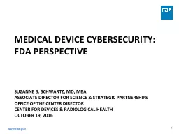 Medical Device Cybersecurity: FDA Perspective