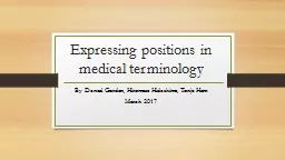 Expressing positions in medical terminology