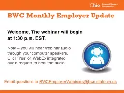 BWC Monthly Employer Update