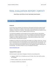 Tool evaluation report