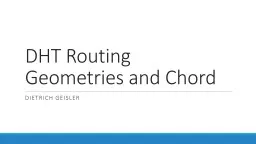 DHT Routing Geometries and Chord