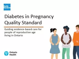 Diabetes in Pregnancy Quality Standard