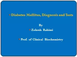 Diabetes Mellitus, Diagnosis and Tests