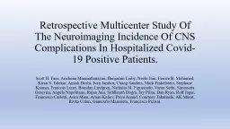 Retrospective Multicenter Study Of The Neuroimaging Incidence Of CNS Complications In Hospitalized