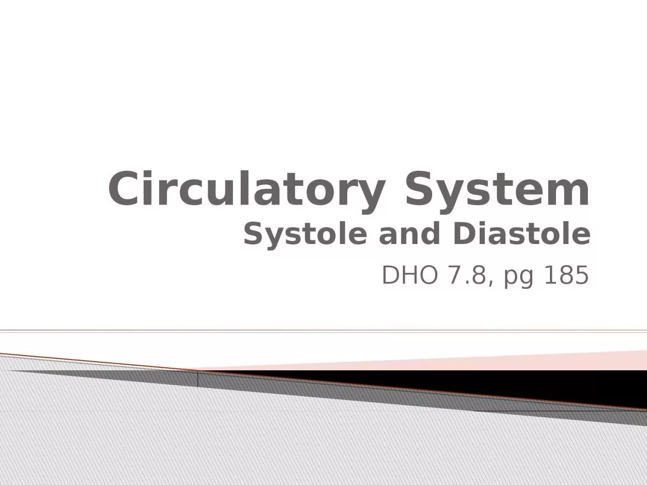 Circulatory  System Systole and