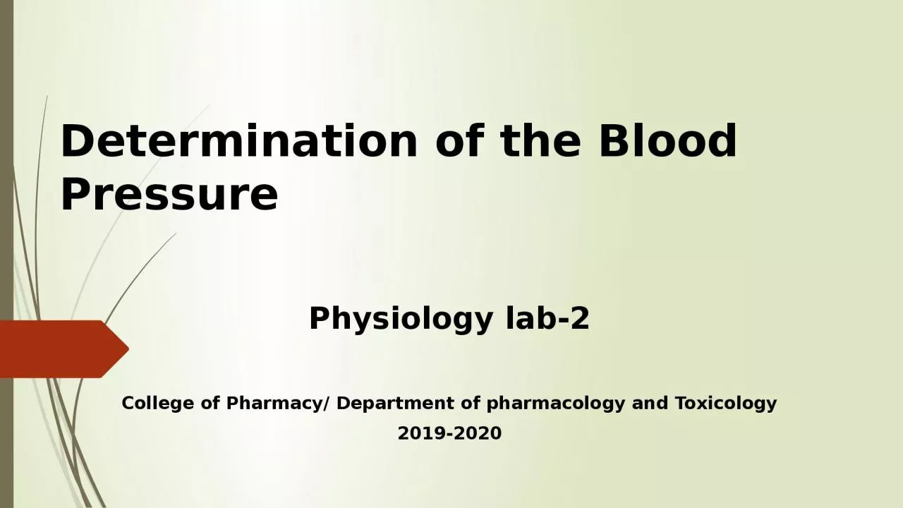 Determination  of the  Blood