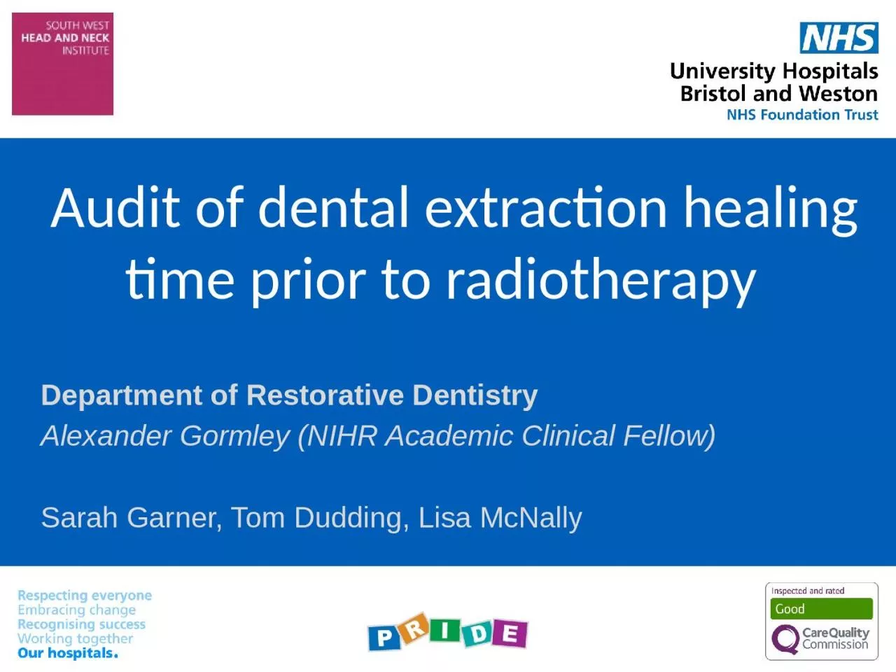 PPT-Audit of dental extraction healing time prior to radiotherapy