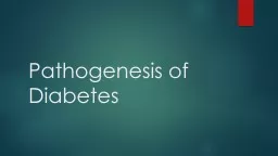 Pathogenesis of Diabetes