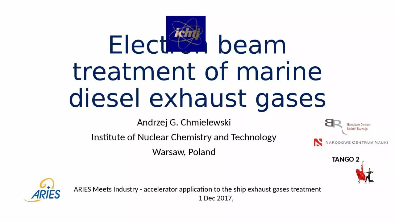 Electron beam treatment of marine diesel exhaust gases