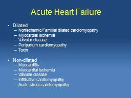 Acute Heart Failure Dilated