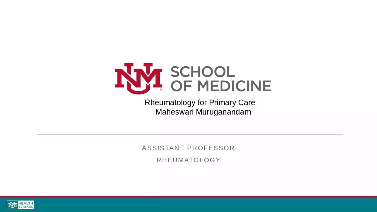 PPT-Assistant Professor Rheumatology