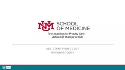 Assistant Professor  Rheumatology