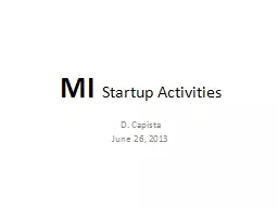 MI  Startup Activities D.