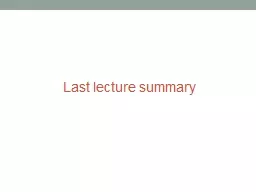 Last lecture summary recombinant DNA technology