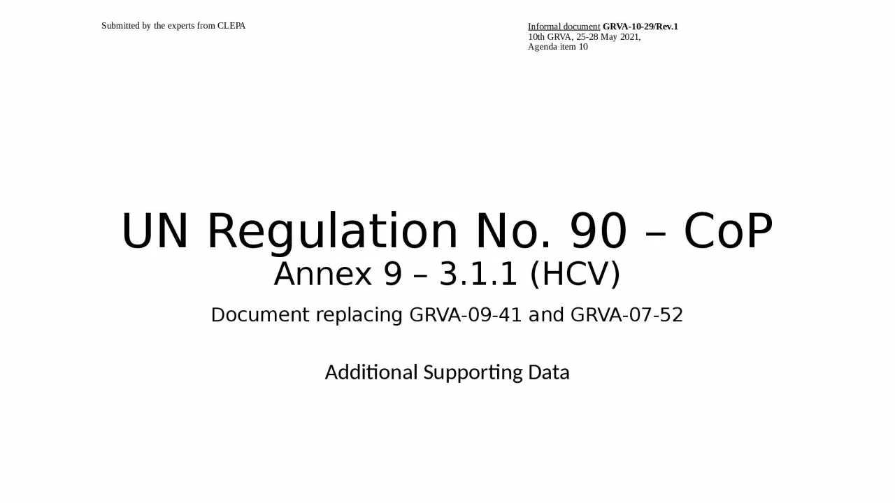 PPT-UN Regulation No. 90 – CoP